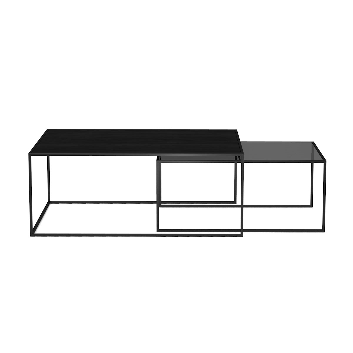 Mesa de Centro Bergen - Nogal y Cristal 120 cm – Lykke Design
